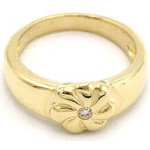 B&B Goldinvestic Zlatý přívěsek prstýnek kytka se zirkonem N4978
