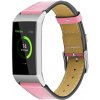 Řemínek k chytrým hodinkám BStrap Leather Italy pro Fitbit Charge 3 / 4 pink, velikost L STR00039