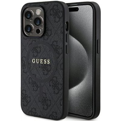 Guess iPhone 14 Pro 4G Collection Leather Metal Logo MagSafe černé – Zbozi.Blesk.cz