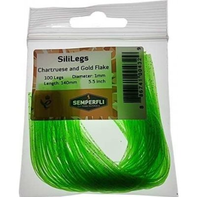 Semperfli Silikonové Nožičky SiliLegs Chartreuse & Gold Flake – Hledejceny.cz