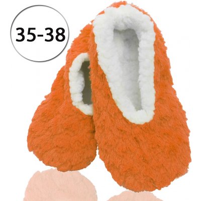 Emi Ross EJ-2201-ORG2 dámské pantofle, baleríny z ovčí vlny, jednobarevné 2, oranžová – Zboží Mobilmania