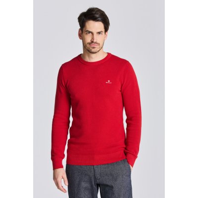 Gant Cotton Pique C-neck červená – Zboží Mobilmania