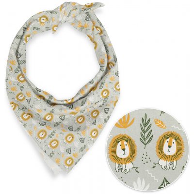 Biante dětský bavlněný šátek Sandra SA-565 Lvi na šedém – Sleviste.cz