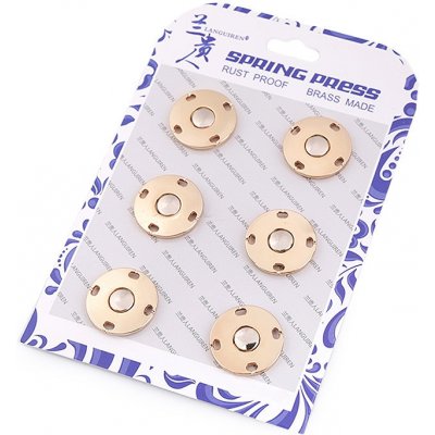 Designové patentky / druky Ø20 mm Varianta: 3 zlatá mat, Balení: 6 pár – Zboží Dáma