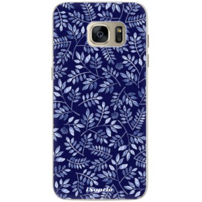 Pouzdro iSaprio Blue Leaves 05 Samsung Galaxy S7 Edge mléčně zakalené – Zboží Mobilmania