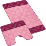 Bellatex Sada Bany Gometrie růžová 60x100 + 60x50 cm s výkrojem – Zboží Dáma