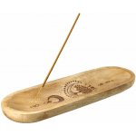 Stojánek na vykuřovadla – Strom života mangové dřevo, délka 28 cm, na vonné tyčinky/kužely, miska – Zboží Mobilmania