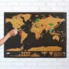 Nástěnné mapy Stírací mapa světa Deluxe 88 x 52 cm černá