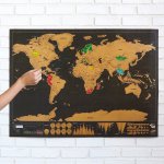 Stírací mapa světa Deluxe 88 x 52 cm černá – Hledejceny.cz