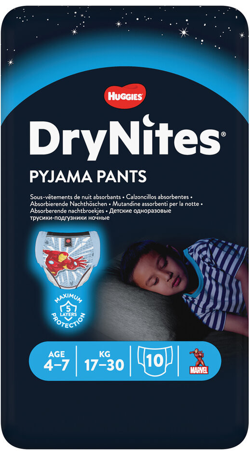 Dry Nites pro chlapce s váhou 17-30 kg 10 ks