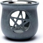 Mani Bhadra Mani Bhadra Kadidelnice Vykuřovací miska Pentacle Mastek šedý, 8,5 x 9 cm – Zboží Dáma