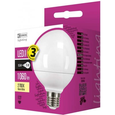 Emos Lighting LED žárovka Classic Globe 11,1W E27 teplá bílá – Zboží Mobilmania