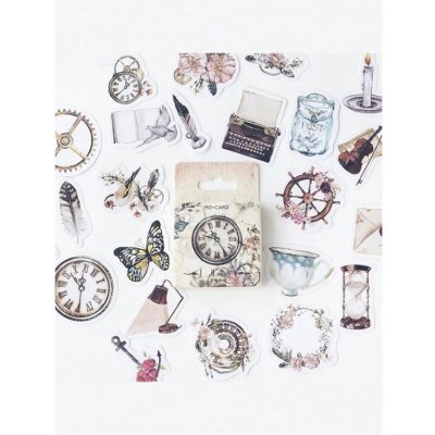 Sada 46 samolepek - Vintage Clock – Sleviste.cz