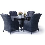 ROJAPLAST zahradní ratanová souprava REGINA antracit – Sleviste.cz
