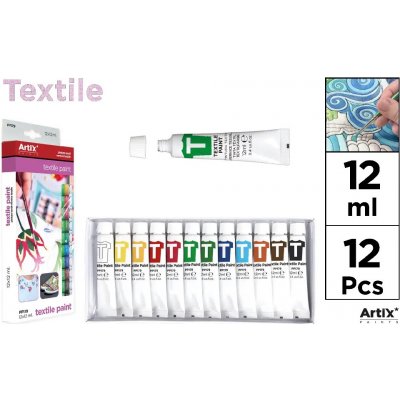 Artix paints barvy na textil 12 ks 12 ml – Zboží Mobilmania