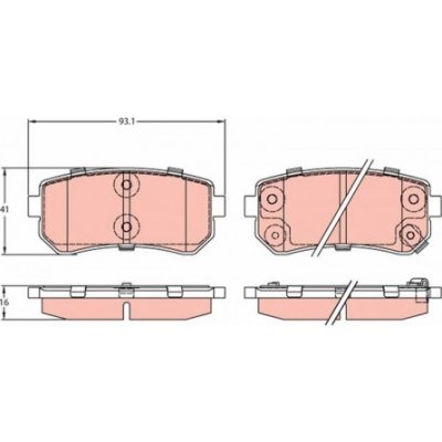 TRW Sada brzdových doštiček GDB3421 | Zboží Auto