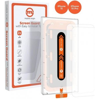 Mobile Origin Orange Screen Guard iPhone 15 Pro/15 2ks s aplikátorem SGA-i15Pro-2pk
