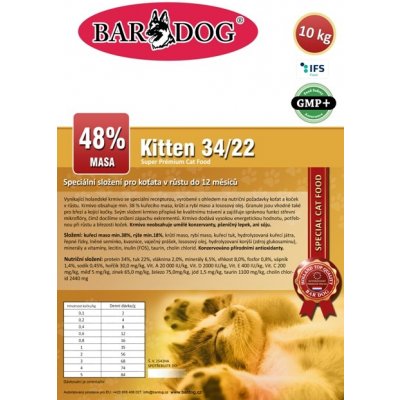 Bardog Kitten Cat 34/22 Super Prémium 10 kg