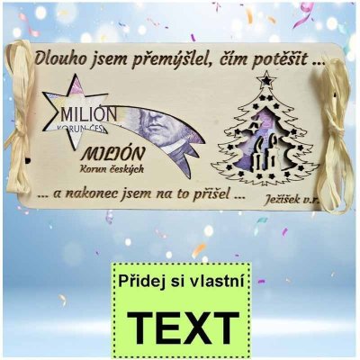 Bezvadný dárek Dřevěná vánoční obálka na peníze 2 – Zboží Živě