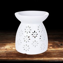 Dedra Keramická aroma lampa s krajkovým dekorem bílá