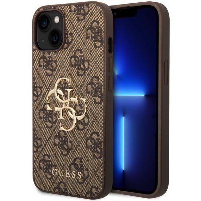 Guess PU 4G Metal Logo Apple iPhone 15 hnědé