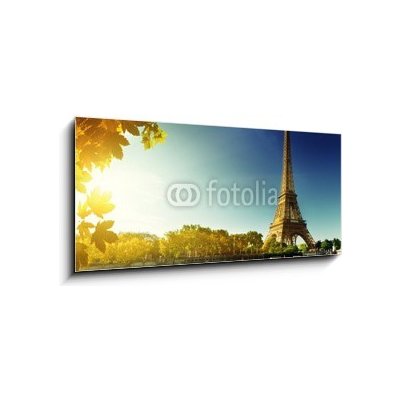 Obraz 1D - 120 x 50 cm - Seine in Paris with Eiffel tower in autumn season Seine v Paříži s Eiffelovou věží v podzimní sezóně – Hledejceny.cz