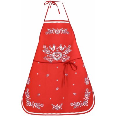Forbyt kuchyňská zástěra FOLK podklad červený 64x76cm – Zboží Dáma Forbyt kuchyňská zástěra FOLK podklad červený 64x76cm – Zboží Dáma