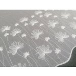 Luxusní vyšívaná záclona bílá s květy 11749/0001 175 cm – Zboží Mobilmania