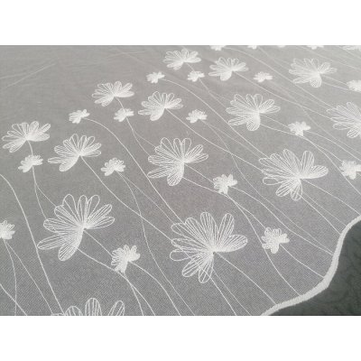 Luxusní vyšívaná záclona bílá s květy 11749/0001 175 cm – Zboží Mobilmania