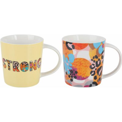 Maxwell & Williams BE FIERCE hrnek Strong 2 hrnků hrnek na kávu hrnek na čaj šálek v dárkové krabičce porcelán 380 ml – Zboží Mobilmania