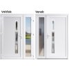 Venkovní dveře Soft Venus Inox Sklo Nisip Bílá/bílá 200 cm