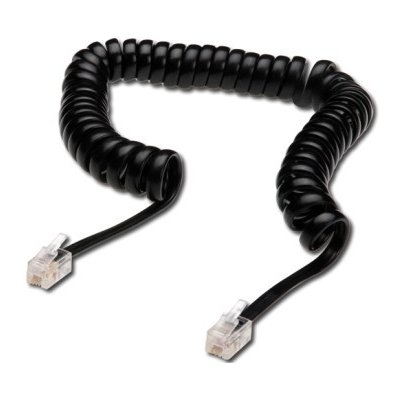 Digitus AK-460101-040-S kabel RJ10 pro telefonní sluchátko, kroucený, 4m, černý – Zbozi.Blesk.cz