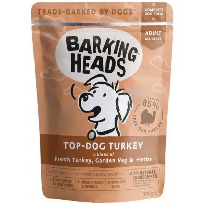 Pet Food (UK) Ltd - WET BARKING HEADS Top Dog Turkey kapsička 300g