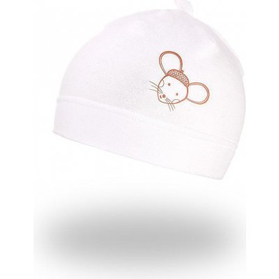 Little Angel DITA Čepice smyk kojenecká obrázek Outlast® Bílá myška – Zboží Dáma