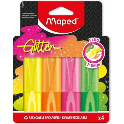 Maped Fluo Peps třpytivé 4 ks Neon – Hledejceny.cz