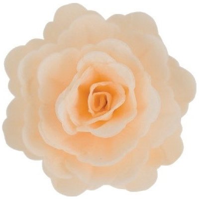 Dekorace oplatková - Růže velká 55 mm, krémová, 3 ks