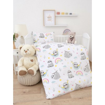 MKLuzkoviny.cz Povlečení mikroplyš do postýlky Exclusive Lenochod 100x135 40x60 – Zboží Mobilmania