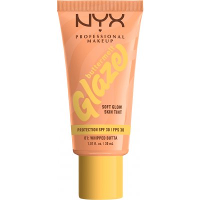 NYX Professional Makeup Buttermelt Glaze rozjasňující tónovací fluid SPF30 01 Whipped Butta 30 ml – Zboží Mobilmania