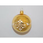 ONREX Vánoční ozdoba skleněná koule zlatá bílá ornament pr. 8 cm – Hledejceny.cz