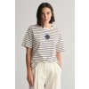 Dámská Trička GANT REL STRIPED MONOGRAM SS T-SHIRT bílá