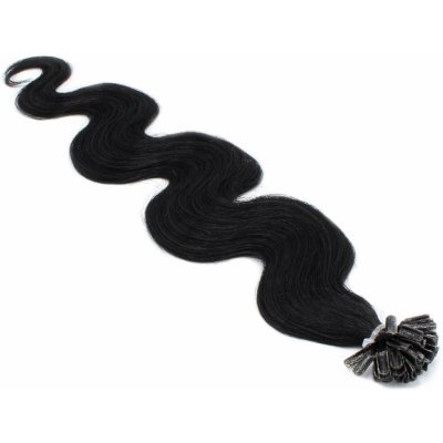 50cm vlasy pro metodu keratin 0,7g/pr. vlnité černá – Hledejceny.cz