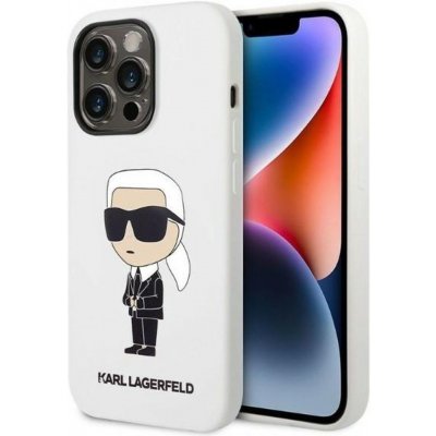 Pouzdro Karl Lagerfeld Liquid Silicone Ikonik NFT iPhone 14 Pro Max bílé