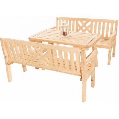 DEOKORK Masivní zahradní sestava z borovice ROMANTIC 1+2 (32 mm) 150 cm – Hledejceny.cz
