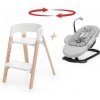 Jídelní židlička Stokke Steps NATURAL Bouncer Soft Sage / Black