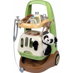 Smoby Zvěrolékařský vozík s kufříkem Veterinary Animal Care Trolley pro plyšovou pandu s 8 lékařskými doplňky