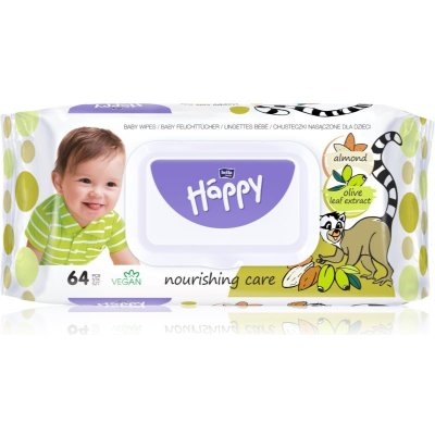 Bella Baby Happy Almond & Olive Leaf dětské vlhčené ubrousky 64 ks