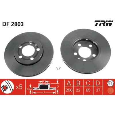 Brzdový kotouč TRW DF2803 | Zboží Auto