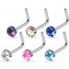 Piercing Šperky4U zahnutý piercing do nosu zirkon N01152-Q