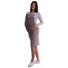 Těhotenské a kojící šaty Be MaaMaa těhotenské šaty/sukně s láclem cappucino