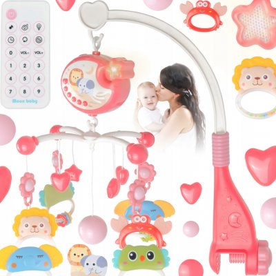 Majlo Toys Kolotoč nad postýlku Music Mobile růžový – Zboží Dáma